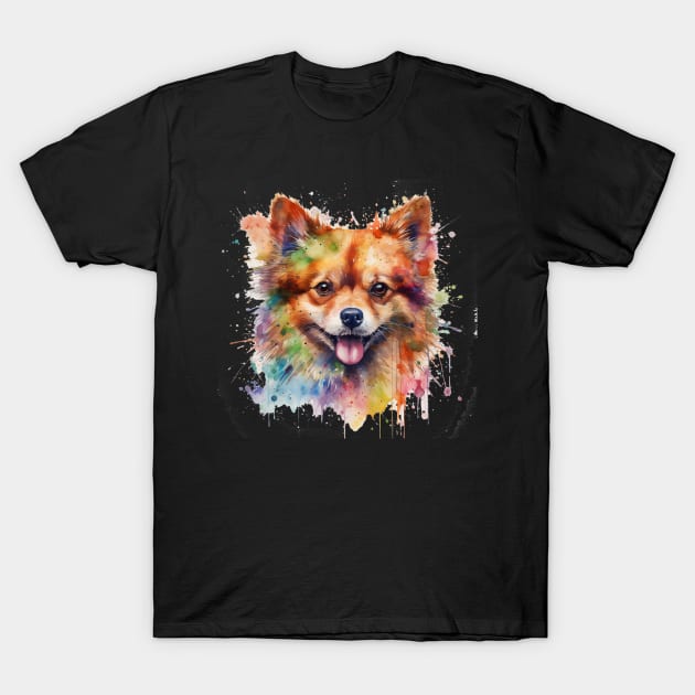 Pomeranian Bright Watercolor T-Shirt by nonbeenarydesigns